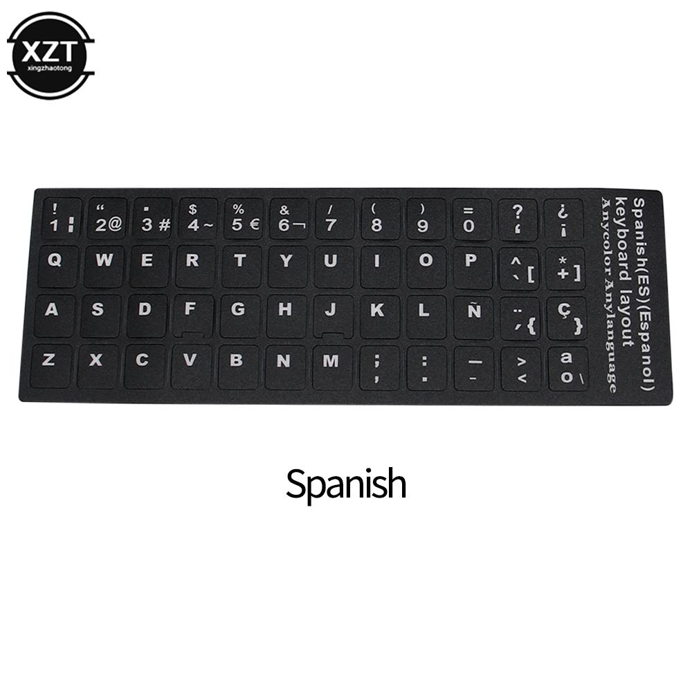 1 Stück Buchstaben Tastaturaufkleber Englisch/Italienisch/Spanisch/Japanisch/Koreanisch/Französisch Mattierte PVC-Aufkleber für Laptop Desktop-PC Computer