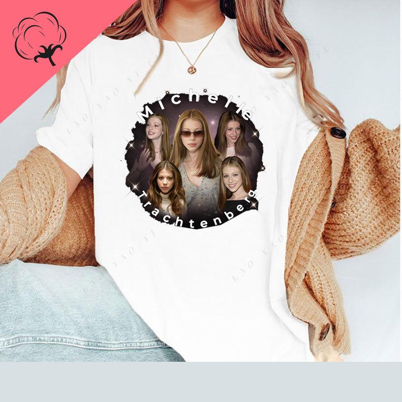 

Playeras Michelle Trachtenberg Portrait Fan Gift Short Sleeve Cotton T Shirt Ropa De Mujer Classic Oneck Y2k Clothes 4XL