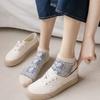 and Cute Floral Embroidered Cold Sizes Z2 Women's Socks, Spring, Autumn, Winter, 6-Pair Set, Cotton, Mid-Weight Socks, Breathable, Warm,
