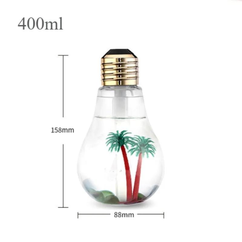 Creative Bulb Humidifier Mini Colorful Night Light Micro Landscape Desktop Decoration USB Electric Diffuser for Bedroom Home