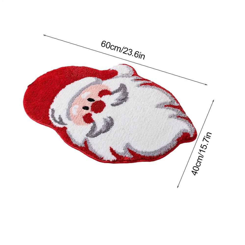 Christmas Tree Cashmere Floor Mat Toilet Bathroom Absorbent Non-Slip Foot Mat Home Decor Soft Bedroom Carpet