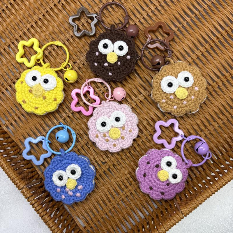 Cartoon Smiley Face Crochet Keychain - Cute Plush Bag Charm & Accessory Gift