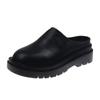 [Large size shoes 43] Baotou half slippers outer wear 2025 summer new thick-soled height-increasing shorty Le Muller leather slippers