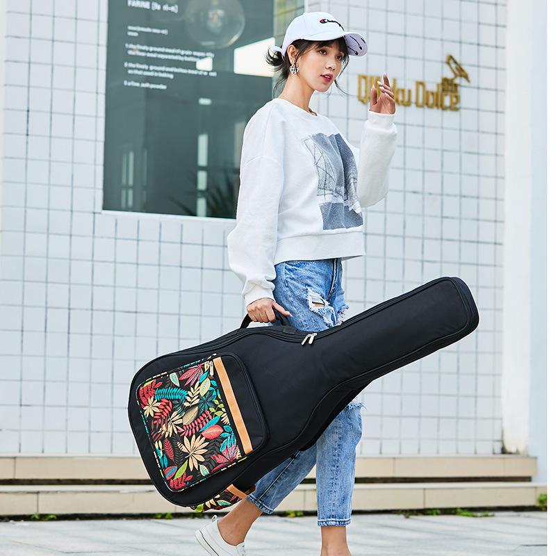 41-Inch Personalized Folk Guitar Bag, 40-Inch Thickened Acoustic Backpack, Double Shoulder, Padded Cotton Case.