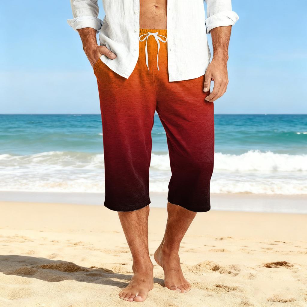 Herrshorts, casual, med dragsko, kort