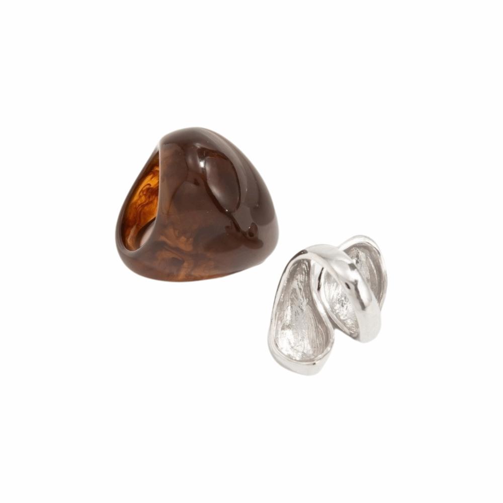 

Irregular Water Drop Rings Smooth Surface Geometric Finger Rings New Resin Knuckle Rings Daily Set