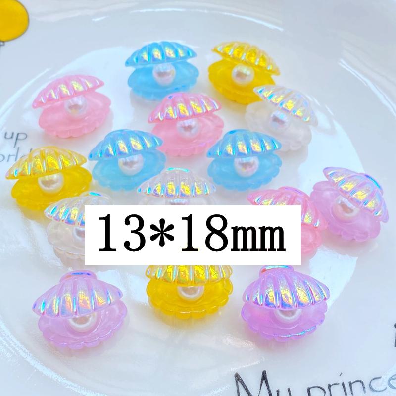 

10/20Pcs New 13*18mm Cute Resin Shiny Open Shell Flat Back Cabochon Scrapbooking Hair Bow Center Embellishments DIY Accessories 10PCS