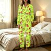 Women's Casual Long Sleeve Set with Pants, Holiday Print, Comfortable Loungewear for Home