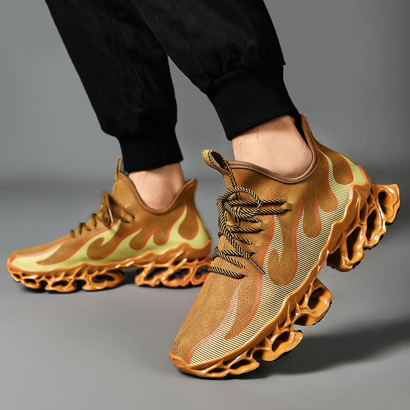 Men's Shoes Tide Men's Waterproof Leather Sneakers Shock Absorption Heightened Casual Shoes Men's Student Shoes