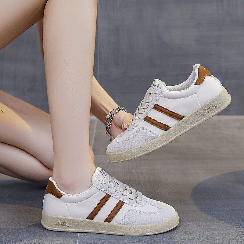 Dexun Shoes 2025 Spring New Little White Shoes Women's Retro Versatile Student Flat-bottomed Sports and Leisure Board Shoes Forrest Gump Shoes