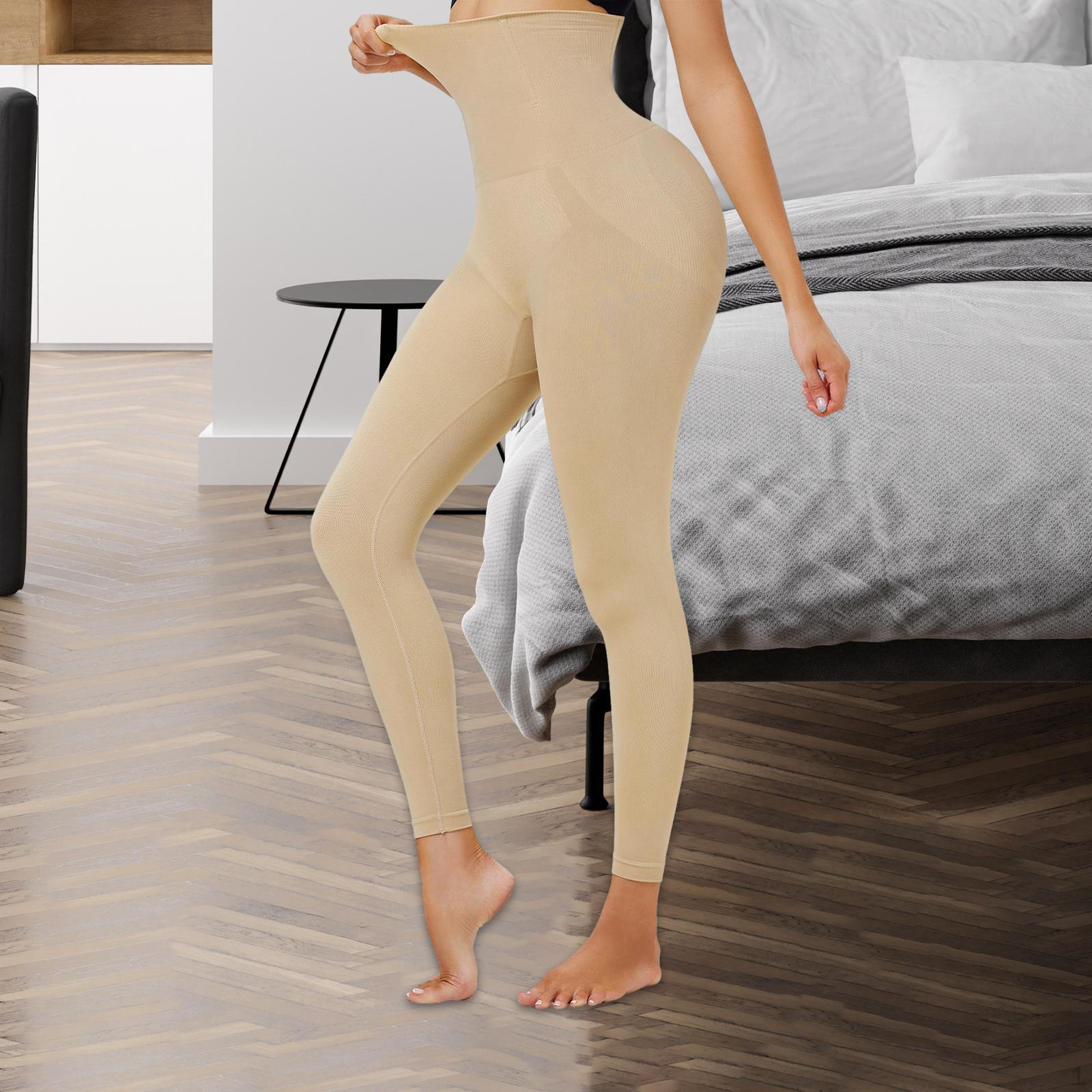 

Compression Legging Tights for Women Body Shaper Elastic High Waist Thigh Pants Shapewear 2XL Skin Color