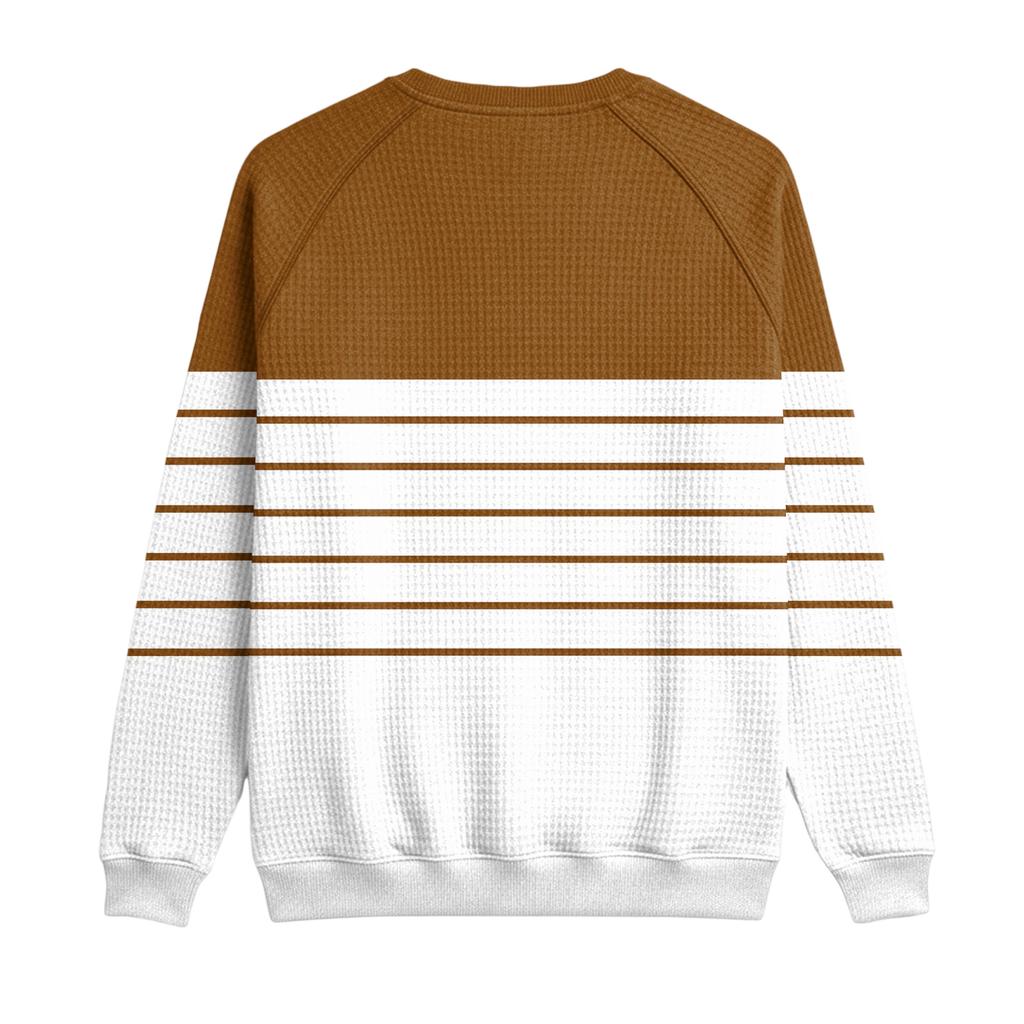 Herrfritidshuva Utomhus V-hals Vågmönster Långärmad