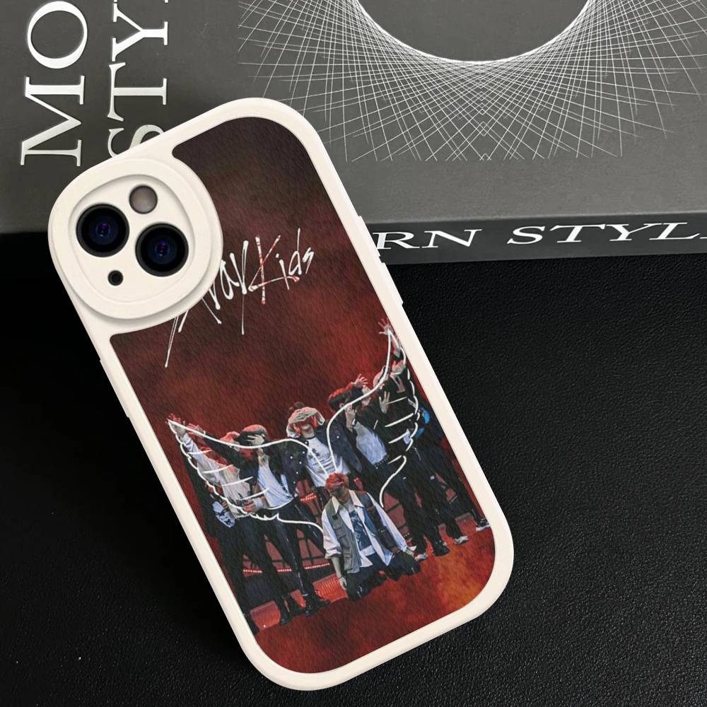 Kpop S-Stray K-Kids For IPhone 16 15 14 13 12 11 Pro Max Plus Shockproof Leather Soft Phone Cover