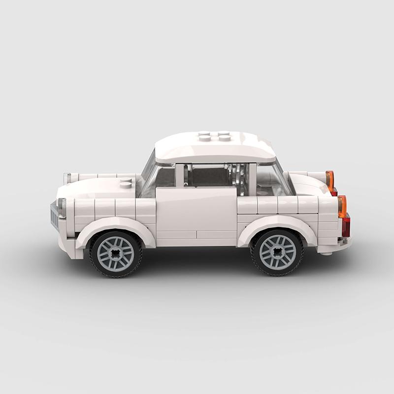 Trabant MOC Automobilis Vokietija Klasikinė Transporto Priemonė Techninis Modelis Statybinis Blokelis Lenktyninis Plytos Žaislas Kalėdos Padėkos Diena Dovana Miestas