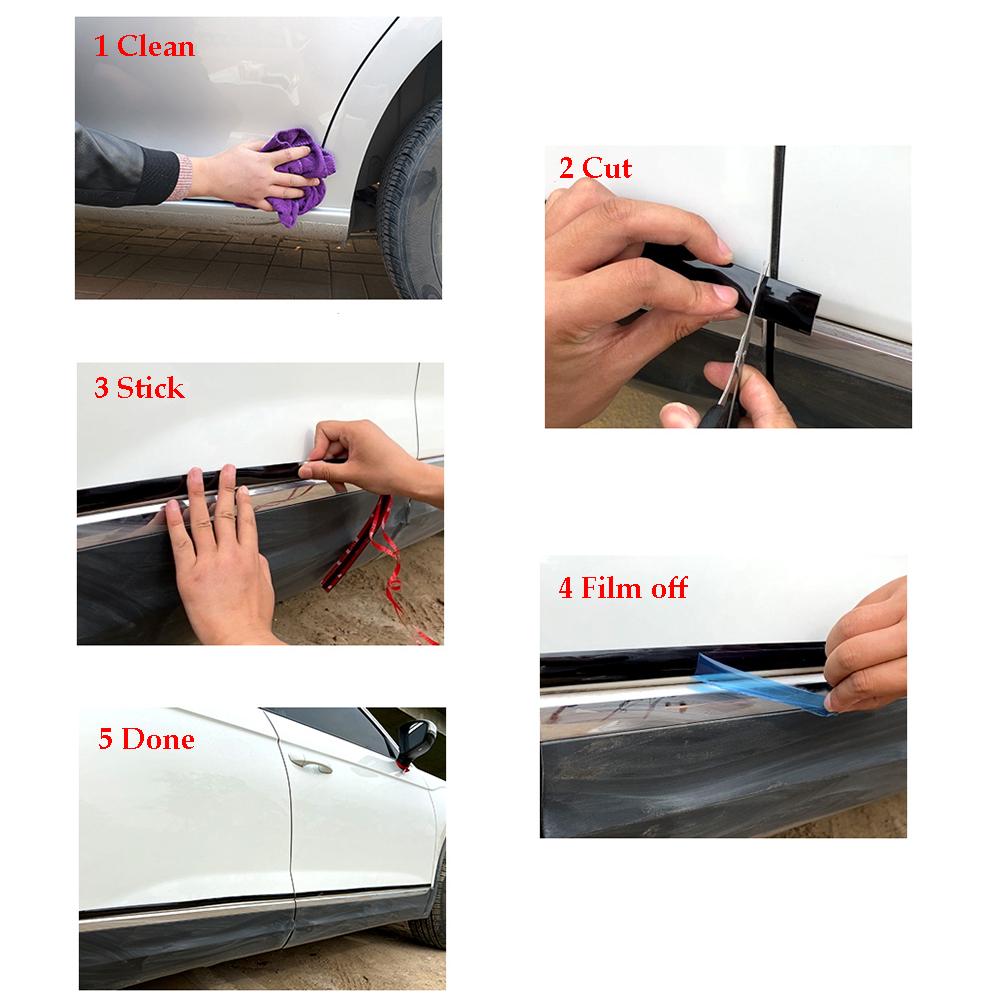 Striscia 20mm 5Metri Nera Modanatura Decorazione Styling Griglia Laterale Protezione Portiera Auto Protezione Paraurti Camion SUV 16ft