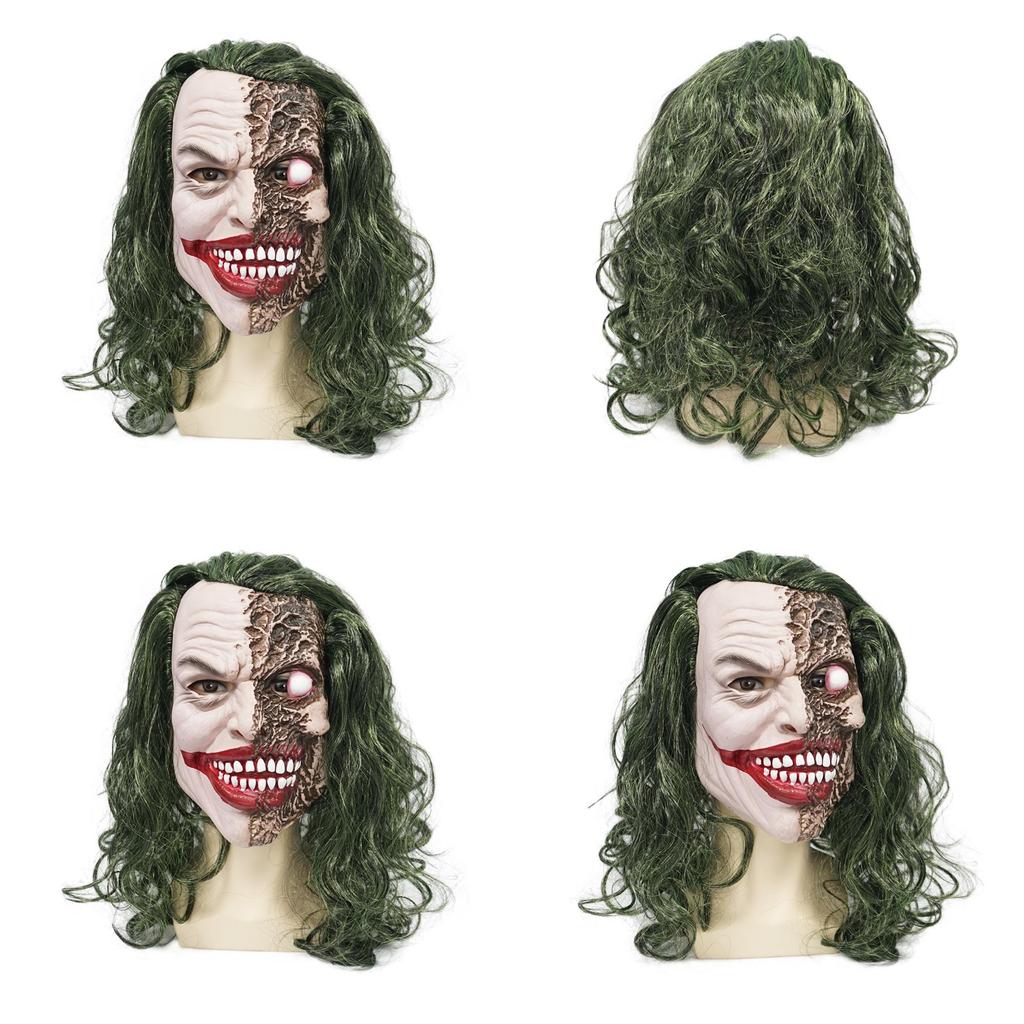 Latex Joker Head Mask With Large Eyes For Halloween Costume And Pranks