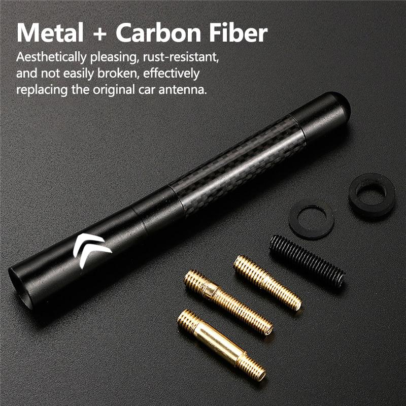 WKZA3 Carbon Fiber Car Antenna Radio 12CM Enhanced Signal Roof Accessory For Citroen C3 C4 MK1 C5 C1 C2 Berlingo Celysee Xsara Picasso