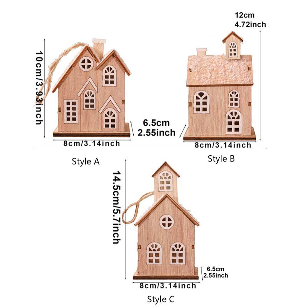 Világító Karácsonyfa Ház Medál Fa Karácsonyi Falu Ház Figurája Ajándék