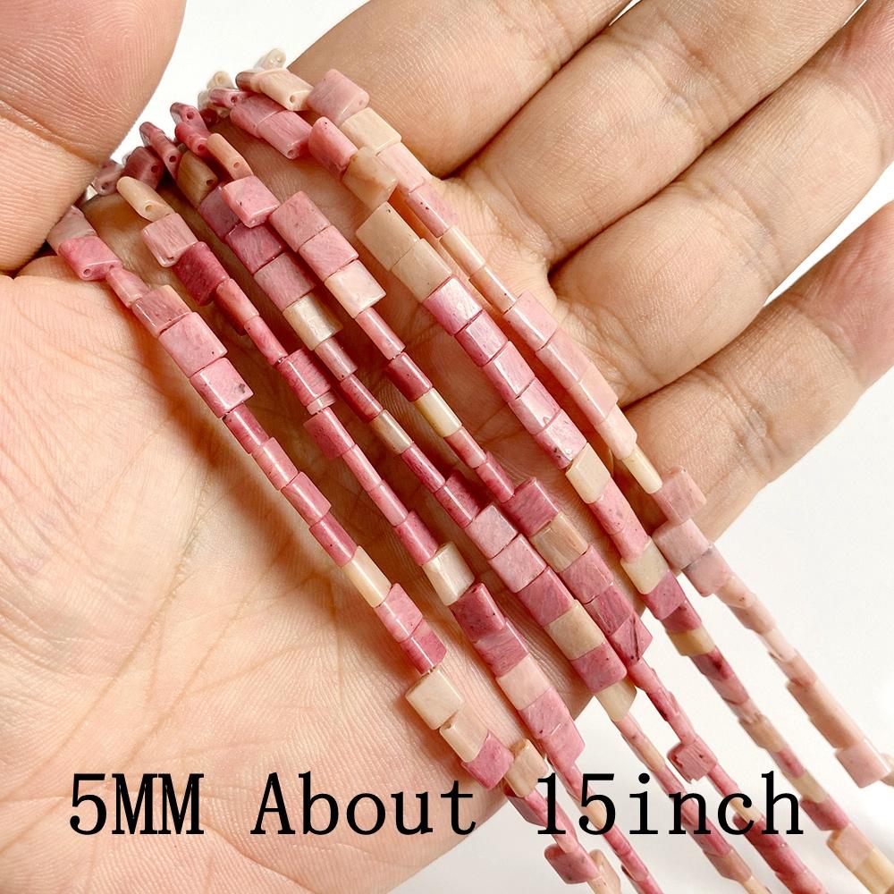 Natural Rose Pink Rhodochrosite Loose Round Heart Flat Chips Beads for Jewelry Making Bracelets Necklace DIY Accessories