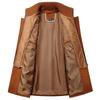 Men's Winter Wool Coat - Double Collar, Mid-Length for Middle-Aged and Elderly