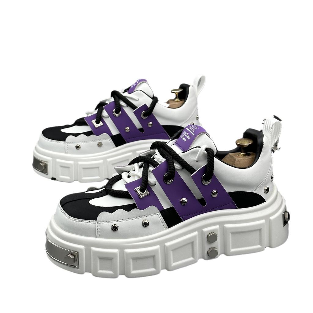 Dad shoes wysoki gust jesień nowe nit nit niche buty podwyższające duży przód gruba podeszwa buty derby