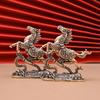 Brass Horse Step On Coins Lucky Statue Feng Shui Desk Ornament Zodiac Animal Figurines Miniatures Pure Copper Crafts Collections