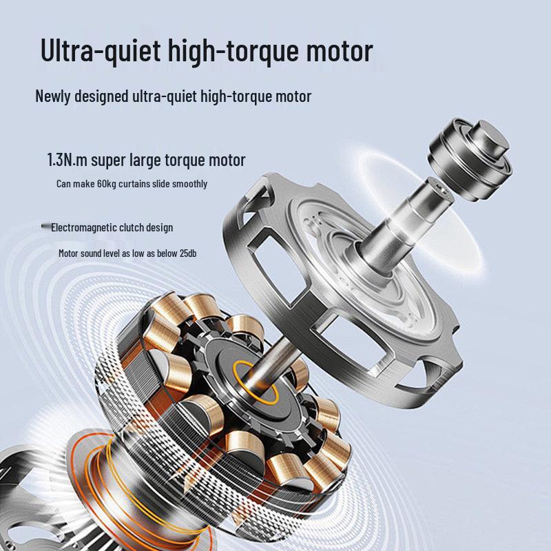 Smarter Elektrischer Vorhangmotor mit verstellbarer Lampe für Wohnzimmer, Balkon oder Schlafzimmer - Nordische Verdunkelungsvorhänge