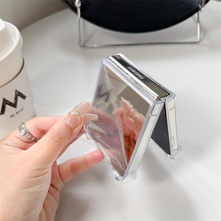 Applicable to Samsung Z Flip5 folding screen mirror mobile phone case Z Flip6 makeup mirror anti-drop case back cover protective case