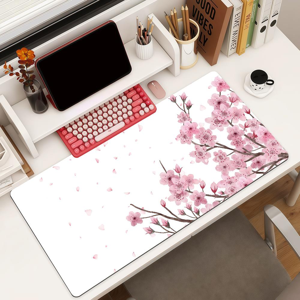 Cherry Blossoms In Japan Mouse Pad Square Office Gaming Desk Mat Waterproof Nonslip Rubber Decorative