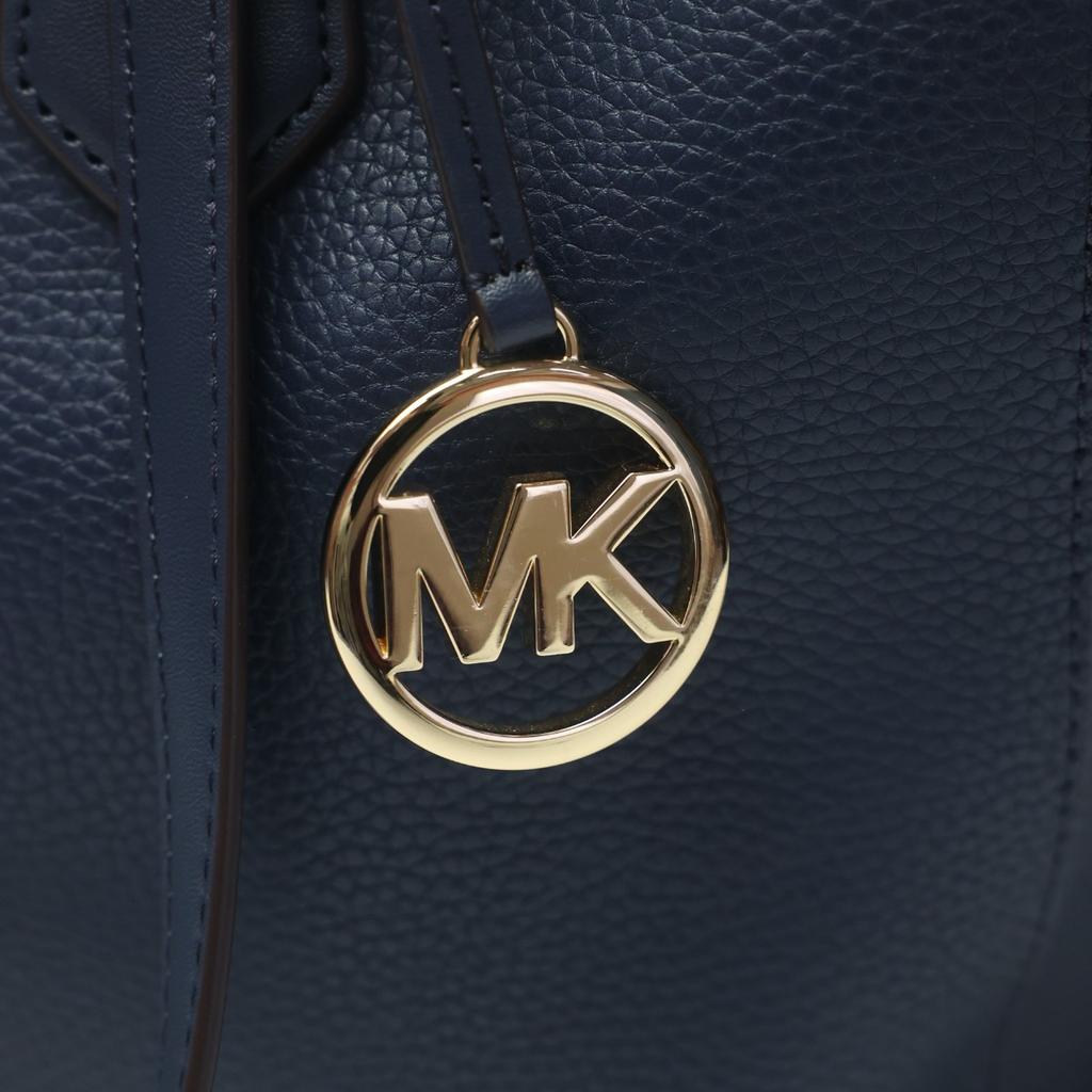 Michael Kors A4 compatible Shoulder Bag Tote Bag leather Navy Women 35H0GKFT9T Used