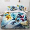 Pokemon Pikachu Quilt Cover Package Comforter Cover Full Size Twin Size King Size Size Children Kids Bedroom Bedclothes Bed Linen Package Decoration