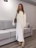 Temperament Round Neck Knit Autumn Winter Korean Style Long Loose Dress Pullover 2026 European American Fashion.