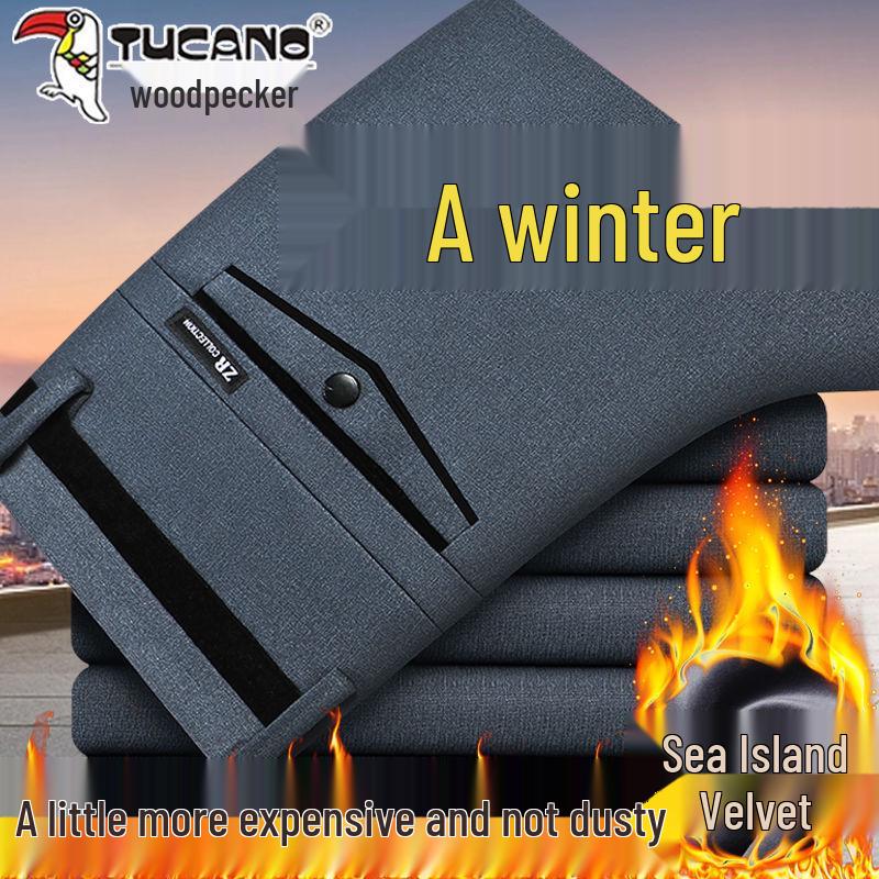 Pánské trendy značkové 2025 podzim/zima plus sametové tepláky - volné, všestranné, sportovní ležérní kalhoty