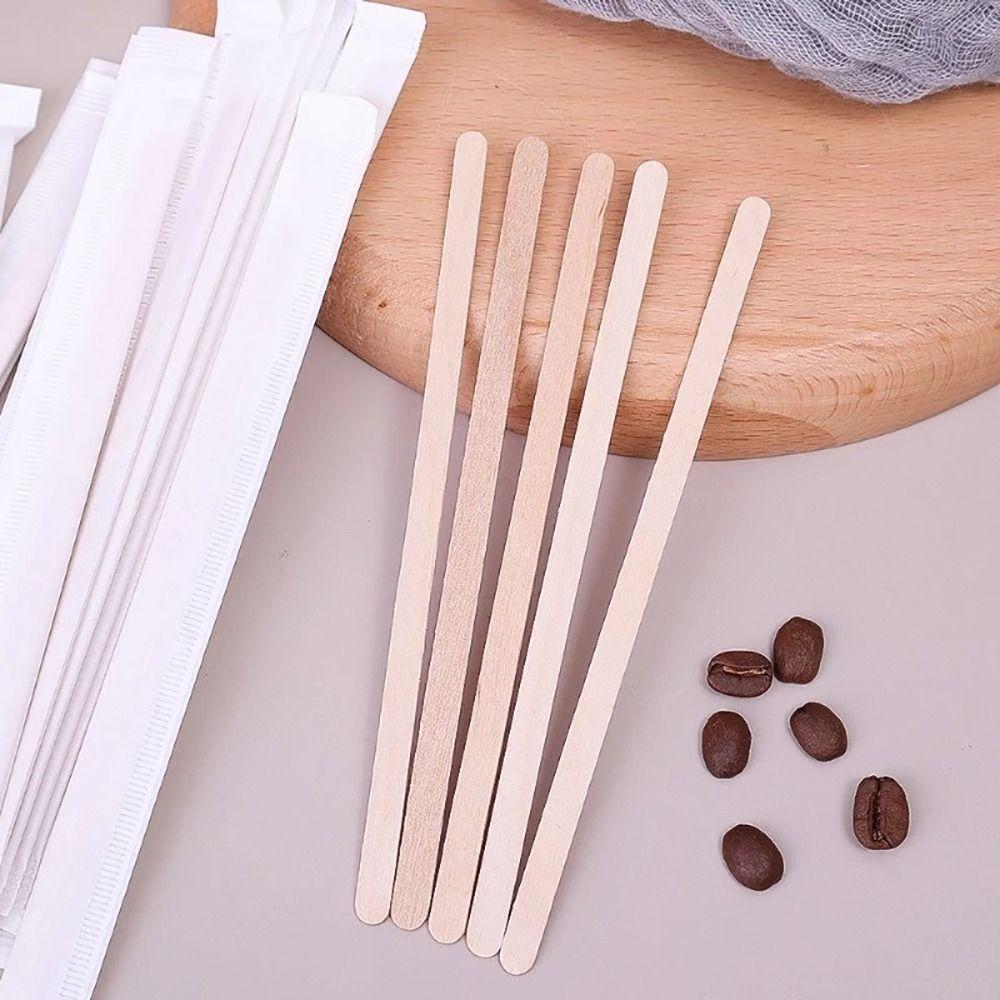 100Pcs Single Package Coffee Stirrer Sticks Disposable Drinking Stir Coffee Supply