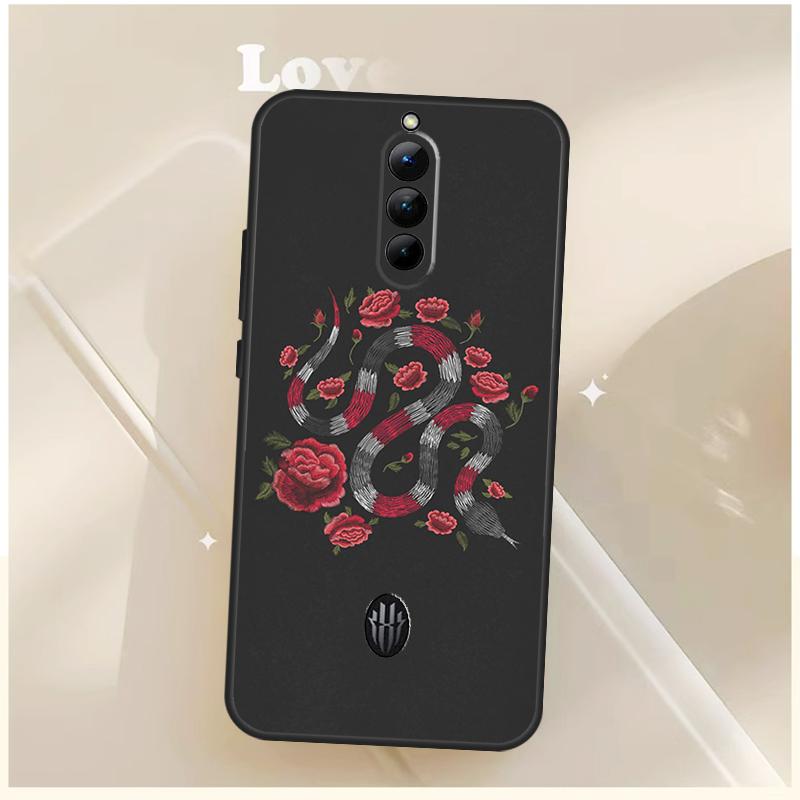 

Snake Flower Case For ZTE Nubia Red Magic 11 8 9 10 Pro Plus 8S 9S 10S Pro 6S 7S For RedMagic 10 Air Cover Red Magic 5S