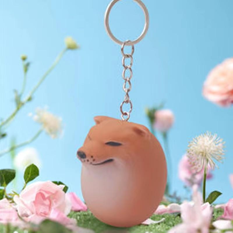 Shiba Inu Realistic Egg Shape PVC Desk Decor, Dog and Egg Union Decorations for Home, Offices, Fun Christmas Gifts