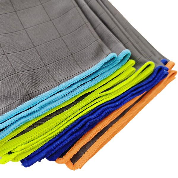 Cross-Border Multi-functional Checkered Microfiber Carbon Fiber Glass Cleaning Cloth