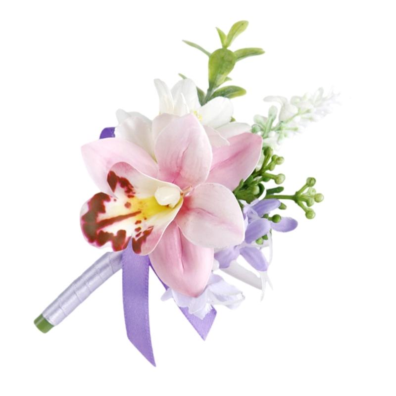Artificial Silk Flower With Pin Clip Realistic Flower Decoration Set For Elegant Wedding Corsage And Wrist Flower