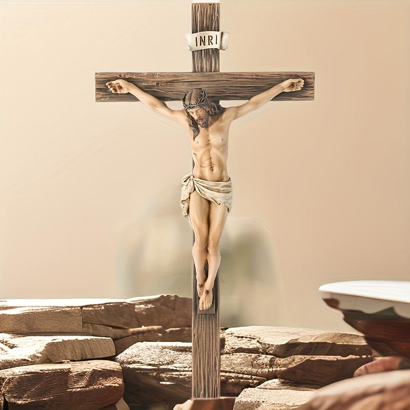 Traditional Cross Wall Hanging - Resin Statue of The Cross - Suitable for Christmas, Easter, and New Year Seasonal Religious Home Decorations