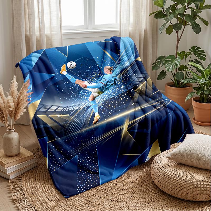 Erling Haaland Soft Flannel Fleece Blanket Lightweight Cozy Warm Throw Blanket For Sofa Bed Home Decor