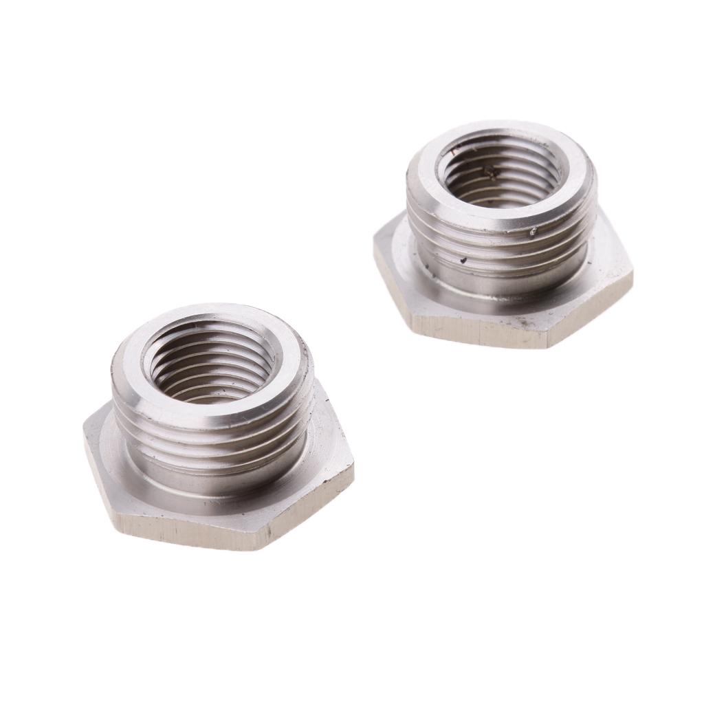 2x Stainless Reduce O2 Sensor Port Bungs Plug Adapters 18mm-12mm For Harley Easy To Install
