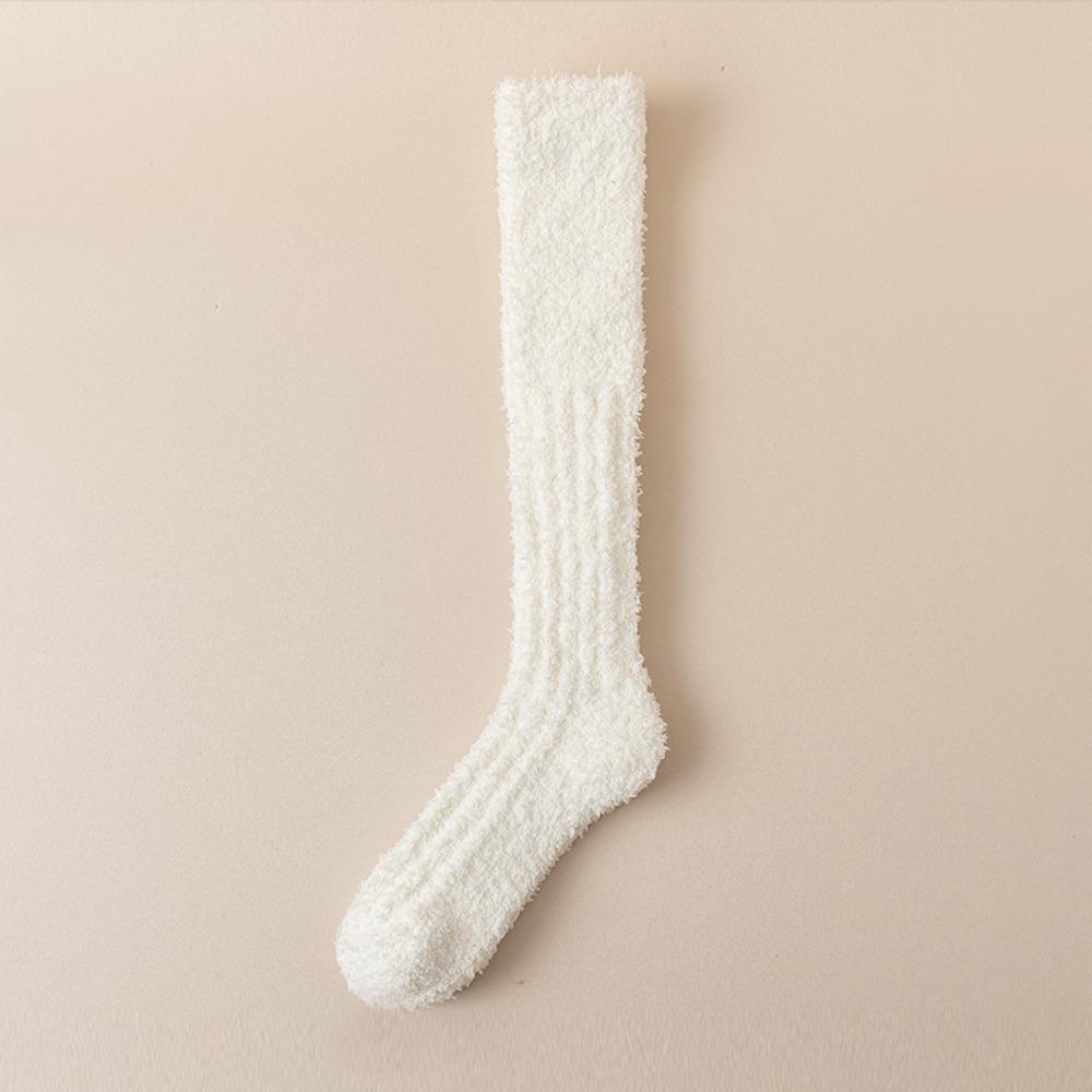 Thick Winter Sock Solid Color Women Stockings New Coral Fleece Stocking  Women