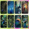 Coque de téléphone Plume de Paon d'Oiseau Pour Samsung S25,S24,S21,S22,S23,S30,Ultra,S20,Plus,Fe,Lite,5G Housse Noire