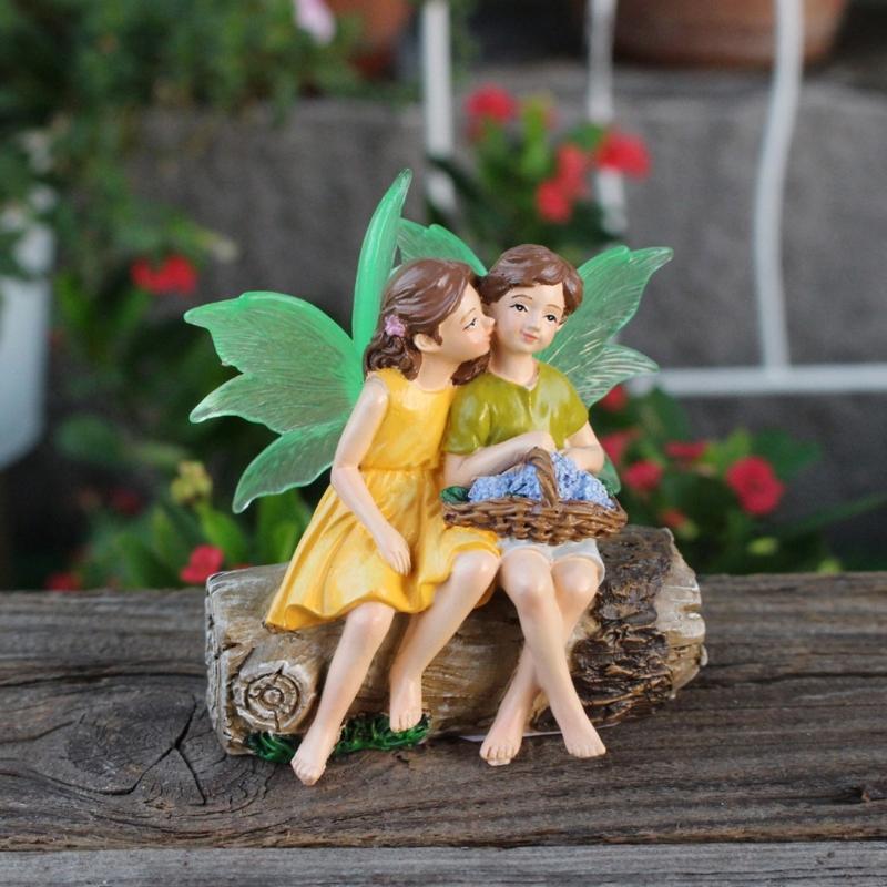 User Friendly Resin Glowing Flower Fairies Statue With Nightlight Perfect For Bedroom Lawn Ornaments Gift