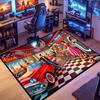 Retro Car & Rock Bar Themed Rug, Non-slip Rug, Suitable for Living Room, Bedroom, Game Room, Computer Room and Home Décor.