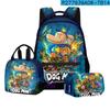 Detective Dog Man Student School Bag Backpack Lunch Bag Pencil Bag Three-Piece Set