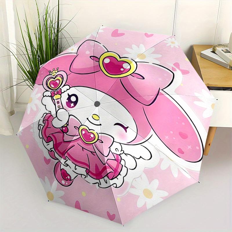 

My Melody, Pink Automatic Opening and Closing Parasol Compact Travel Umbrella with 8 Ribs for Women and Men Ideal Birthday/Christmas Gift, O