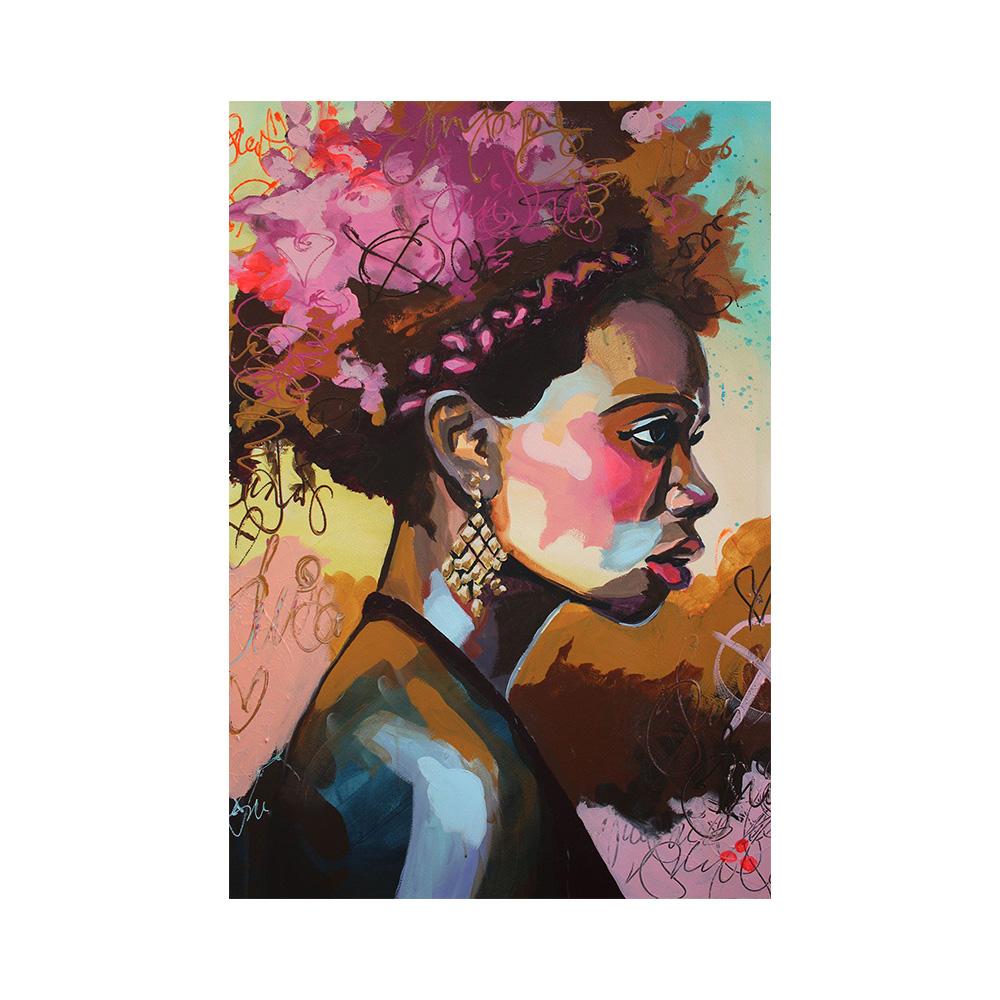 African Woman Abstract Art Canvas Paintings Africane Girl Africa Art Posters and Prints Wall Art Pictures for Living Room Decor