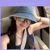 Stylish Unisex Denim Fisherman Hat For Summer With Sun Protection And Embroidery
