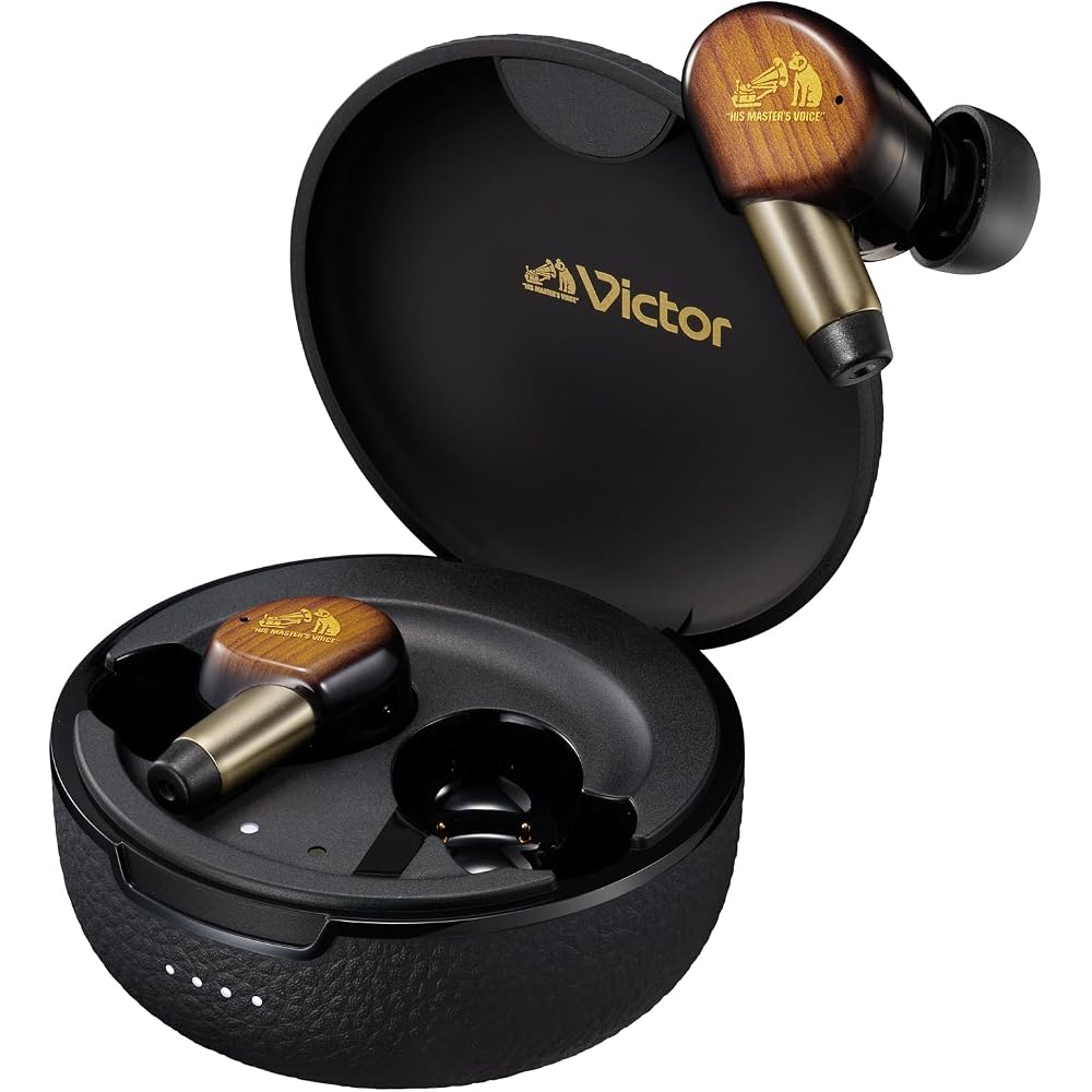 JVC Kenwood Victor WOOD master Wireless Earphones, Bluetooth Ver. 6.0, Noise Cancelling, High-Resolution Audio, Multipoint, Microphone, Waterproof, Lo
